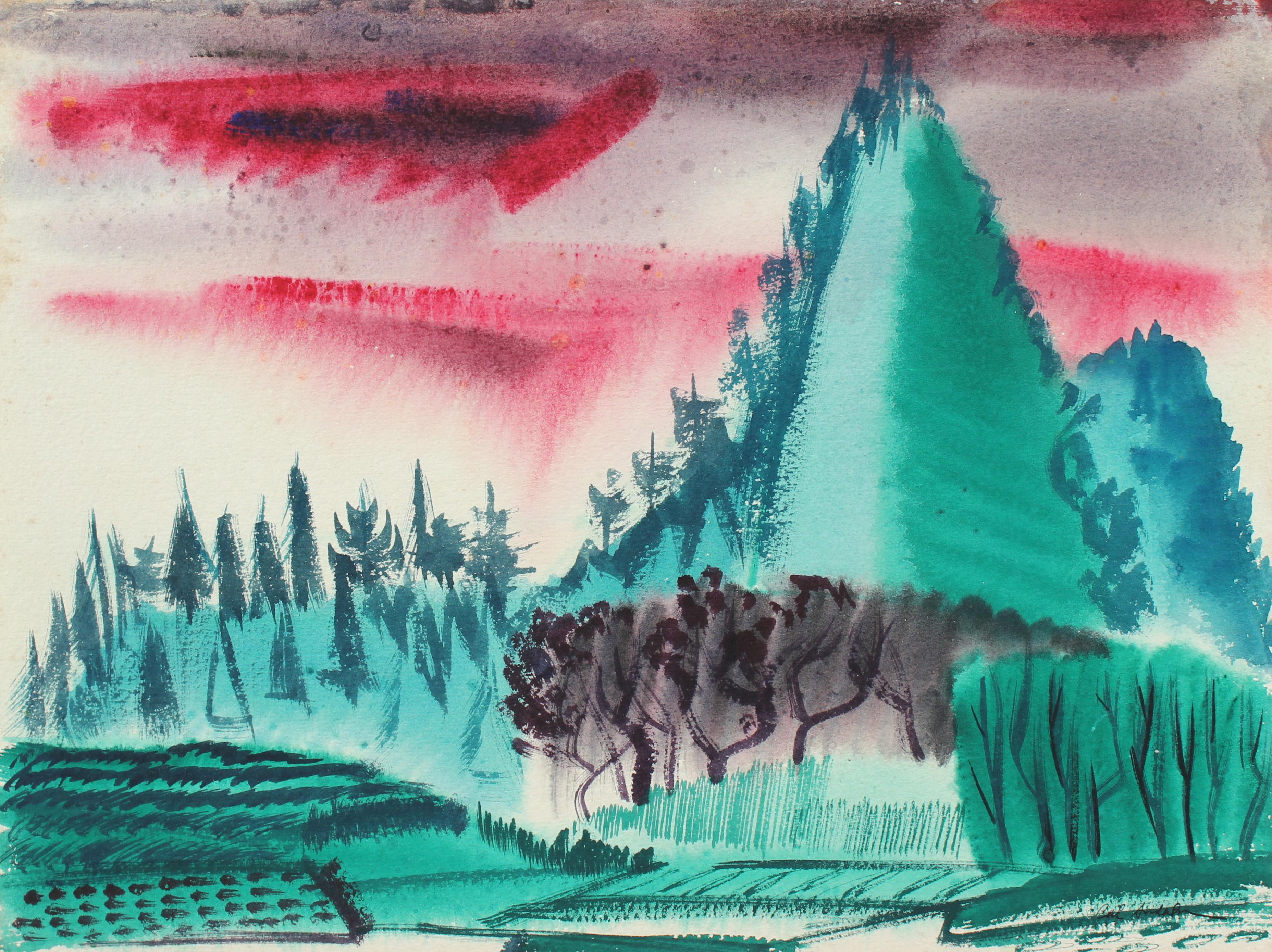 3713x2780 Calvin Anderson - Japanese Watercolor Landscape