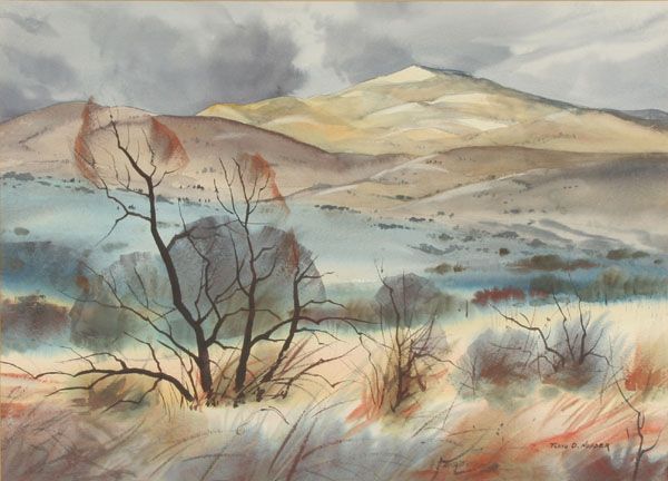 600x432 Floyd D. Hopper Watercolor Landscape Indiana Art Antique Helper - Japanese Watercolor Landscape