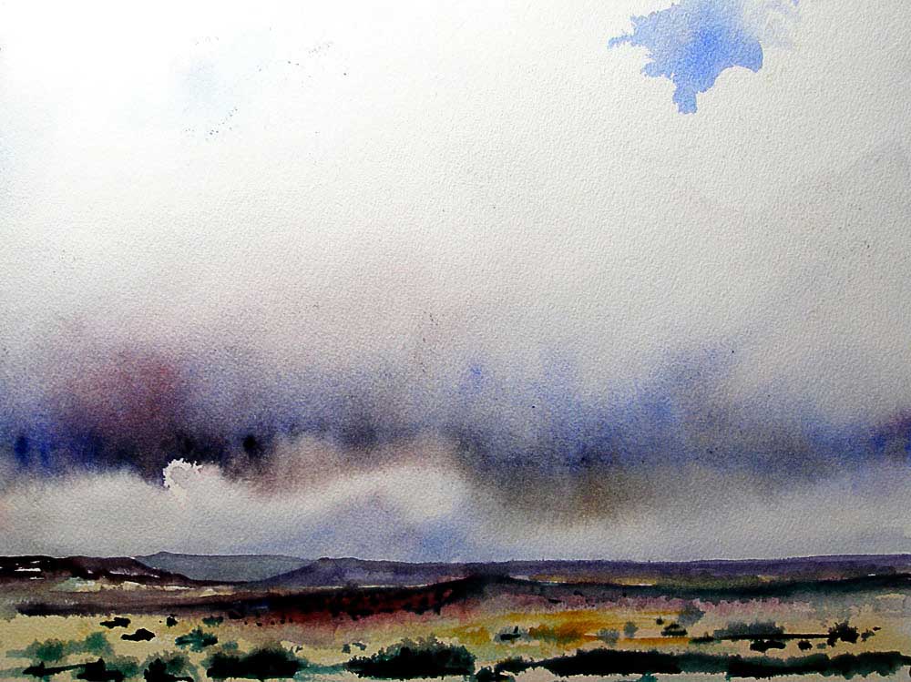 1000x749 Watercolor - Japanese Watercolor Mountains