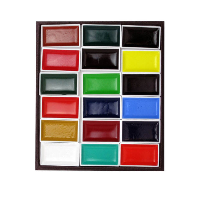 640x640 Kissho Gansai Japanese Watercolor Paint 18 Colors Set G148 Ebay - Japanese Watercolor Set