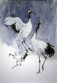 236x339 57 Best Crane Images Japanese Watercolor, Birds And - Japanese Watercolor Techniques