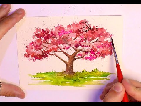 480x360 How To Paint A Tree - Japanese Watercolor Tree