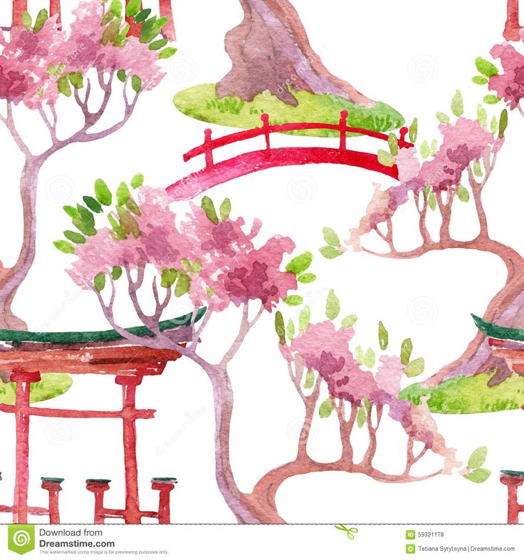 736x786 Japan Clipart Watercolor ~ Frames ~ Illustrations ~ Hd Images - Japanese Watercolor Tree