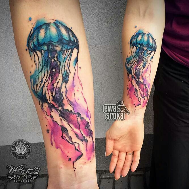666x666 Watercolor Jellyfish Tattoos - Jellyfish Tattoo Watercolor