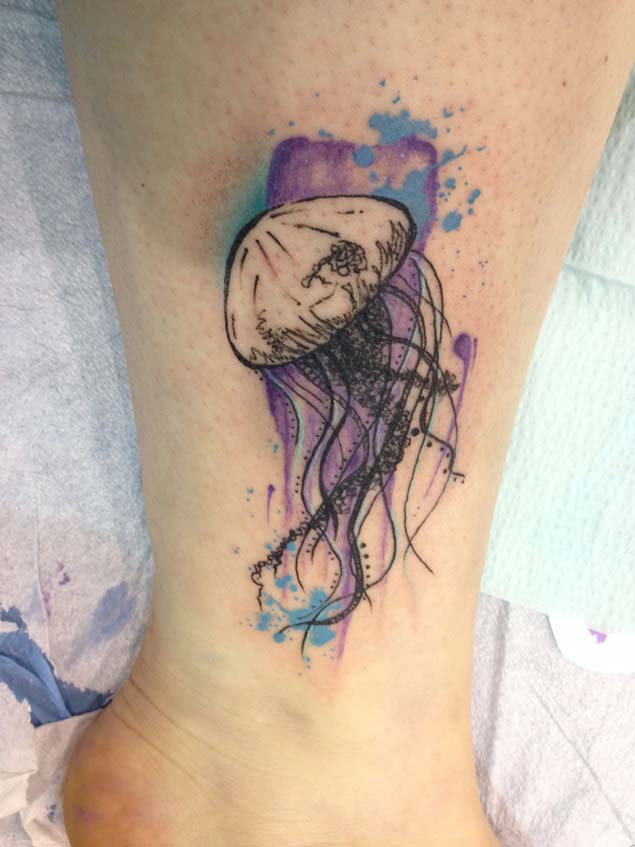 635x847 Beautiful Jellyfish Tattoos - Jellyfish Tattoo Watercolor