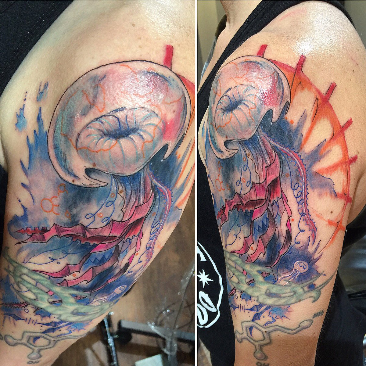1200x1200 Dave Wick On Twitter - Jellyfish Watercolor Tattoo