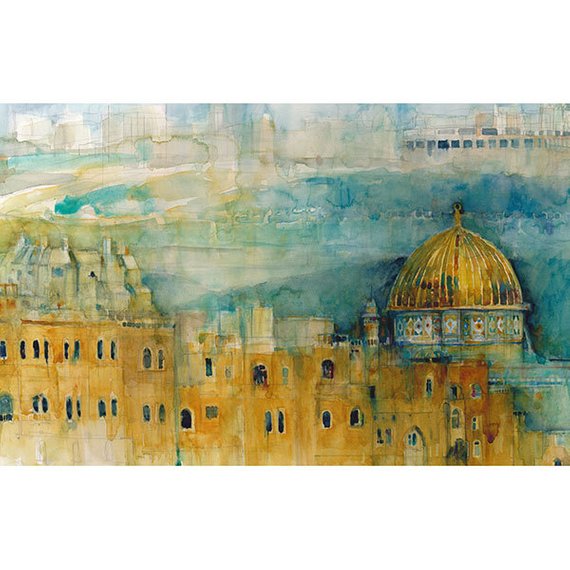 570x570 Jerusalem Print From Original Watercolor Etsy - Jerusalem Watercolor