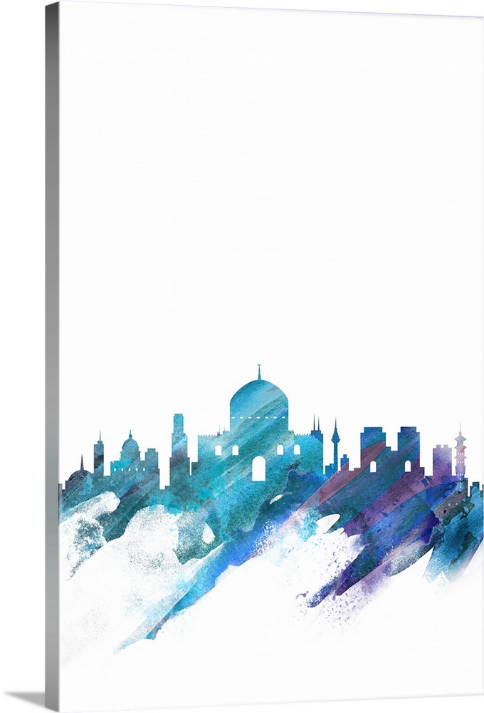 680x1000 Jerusalem Watercolor Cityscape Wall Art, Canvas Prints, Framed - Jerusalem Watercolor