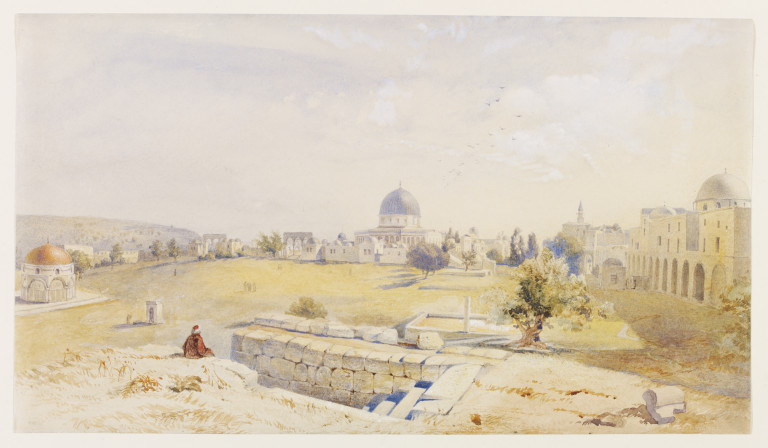768x448 Jerusalem. Mount Moriah The Site Of The Temple Now Occupied By The - Jerusalem Watercolor