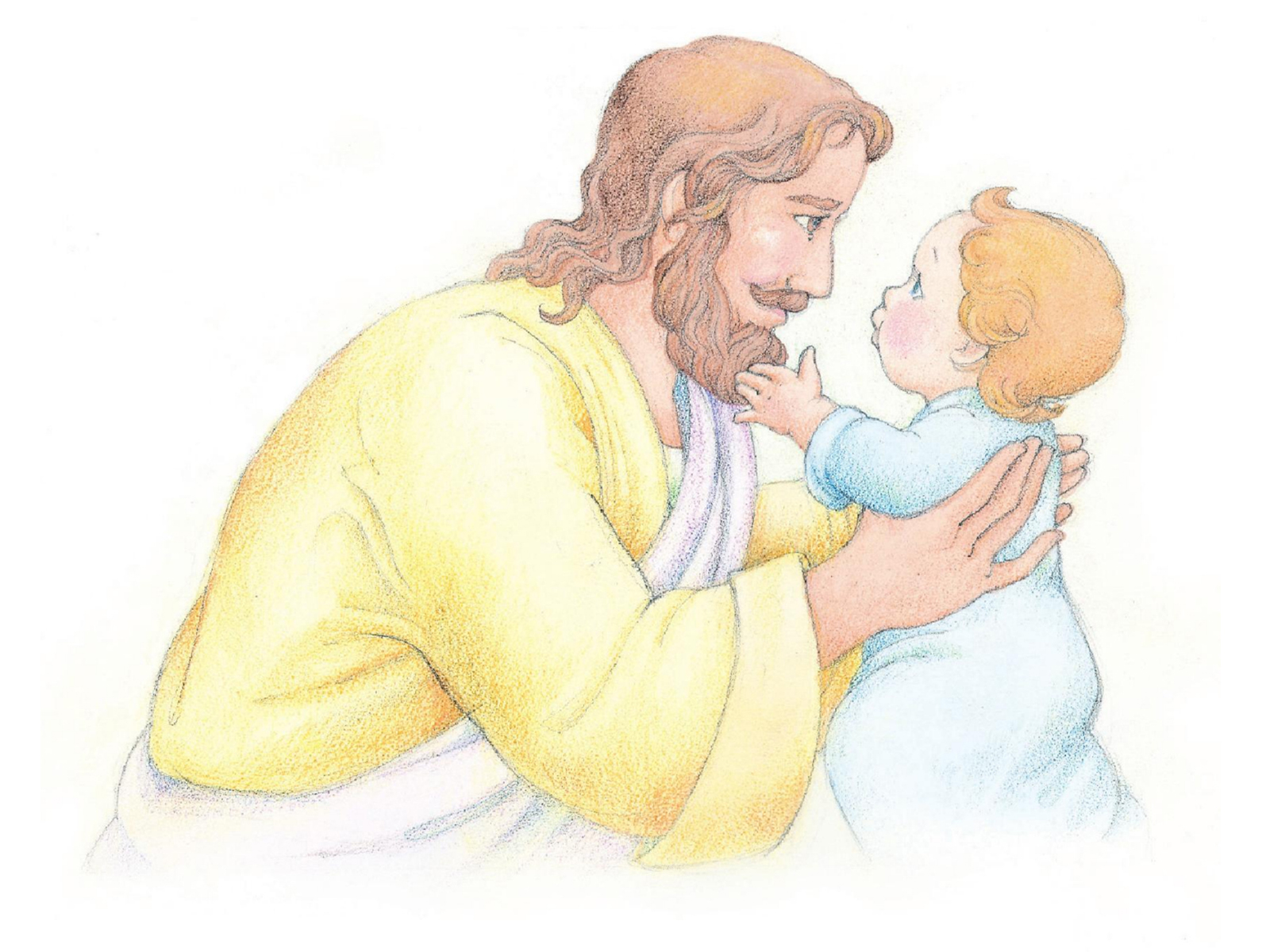 1600x1200 Christ With A Child - Jesus Christ Watercolor