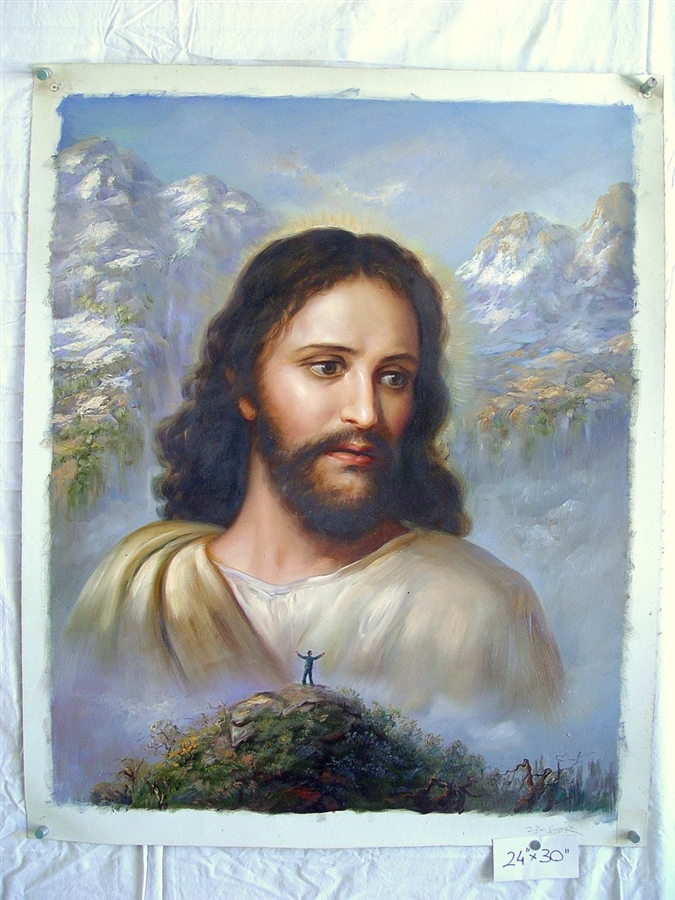 675x900 Jesus Christ With Mountain Top Original Oil Painting - Jesus Christ Watercolor