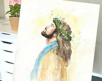 340x270 Jesus Watercolor Etsy - Jesus Christ Watercolor