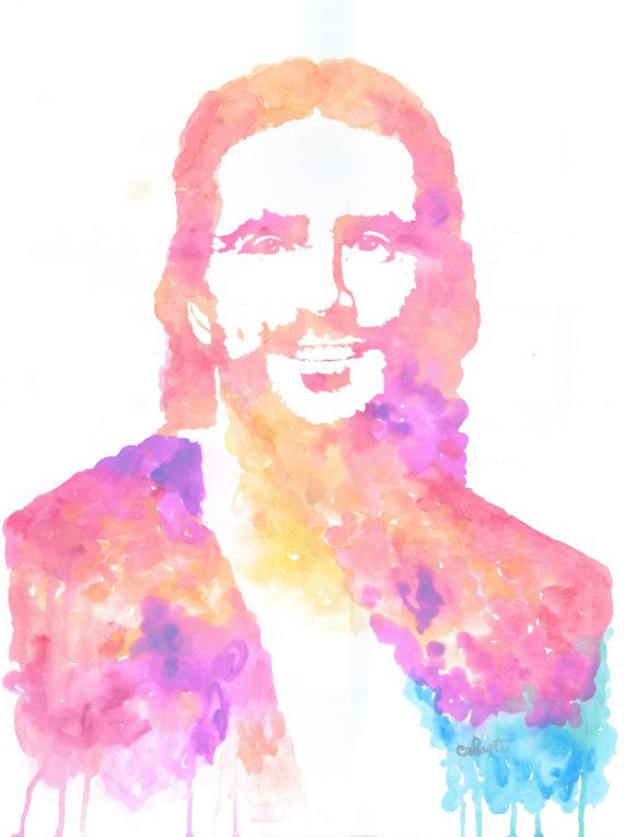 570x765 Warm Toned Watercolor Painting Of Jesus Christ The Savior Paint - Jesus Christ Watercolor