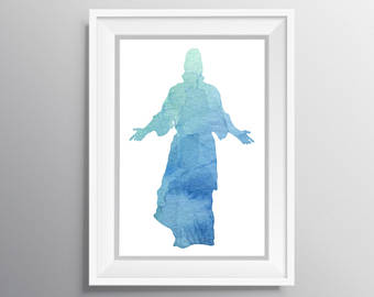 340x270 Jesus Watercolor Etsy - Jesus Watercolor