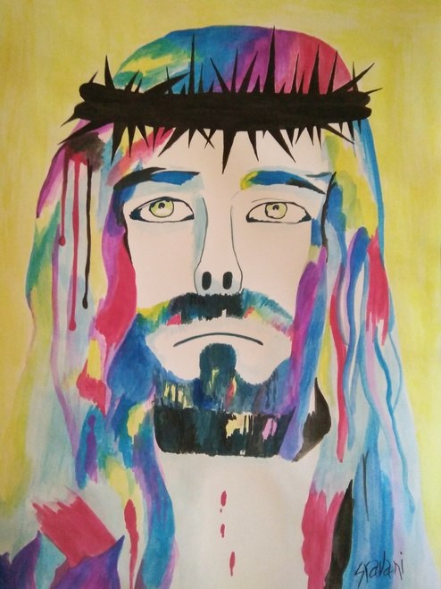 494x659 Buy Jesus Christ Handmade Painting By Sravani Somayajula. Code - Jesus Watercolor