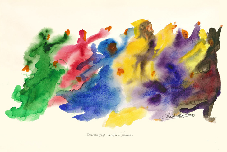 730x490 Cecilia Capitanio, Acrylic And Watercolor Paintings, Prints - Jesus Watercolor