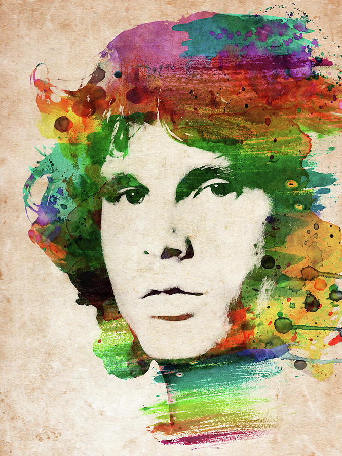 675x900 Jim Morrison Colorful Portrait Digital Art By Mihaela Pater - Jim Morrison Watercolor