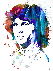 225x300 Jim Morrison Painting By Watercolor Girl - Jim Morrison Watercolor