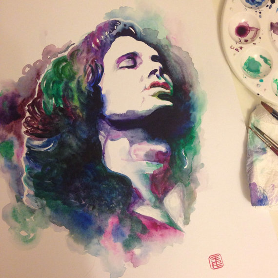 570x570 Jim Morrison Portrait By Natilles - Jim Morrison Watercolor
