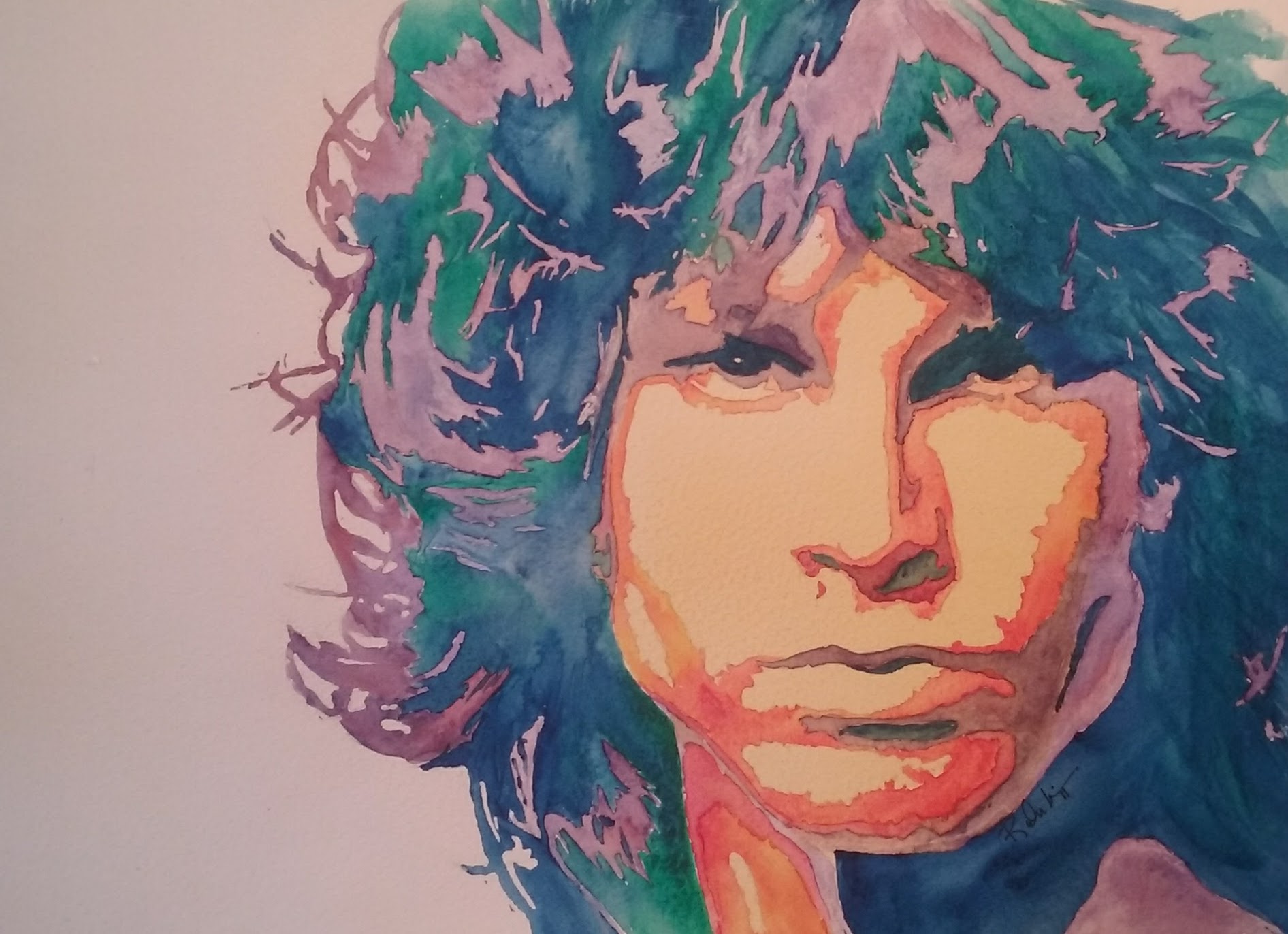 1892x1372 Jim Morrison Watercolor Portrait - Jim Morrison Watercolor
