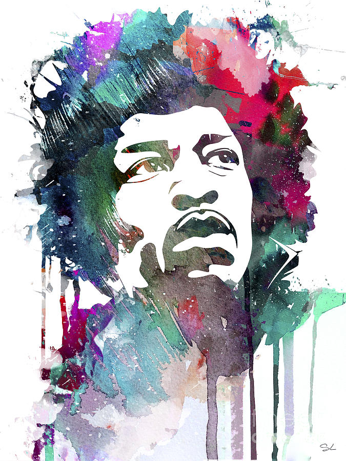 675x900 Jimi Hendrix Painting By Watercolor Girl - Jimi Hendrix Watercolor