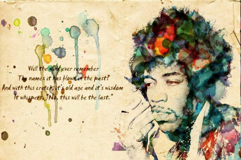 800x533 Graphic Art Poster - Jimi Hendrix Watercolor