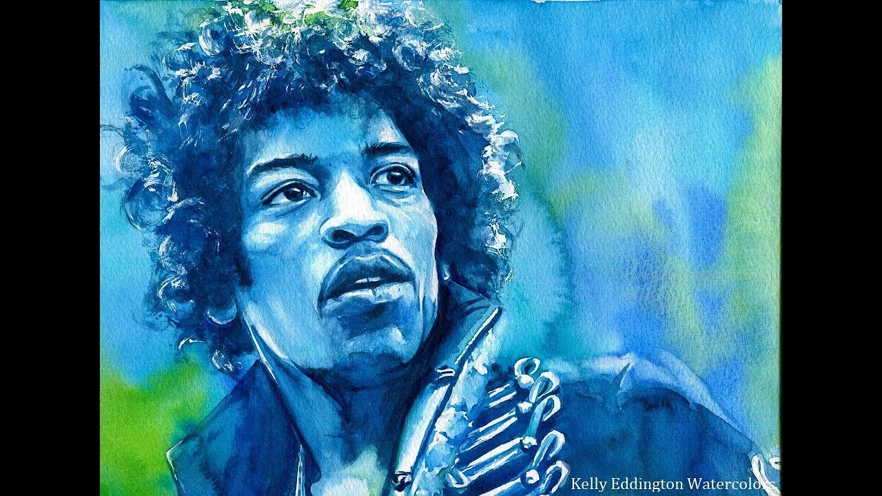 1280x720 Jimi Hendrix Speed Painting - Jimi Hendrix Watercolor