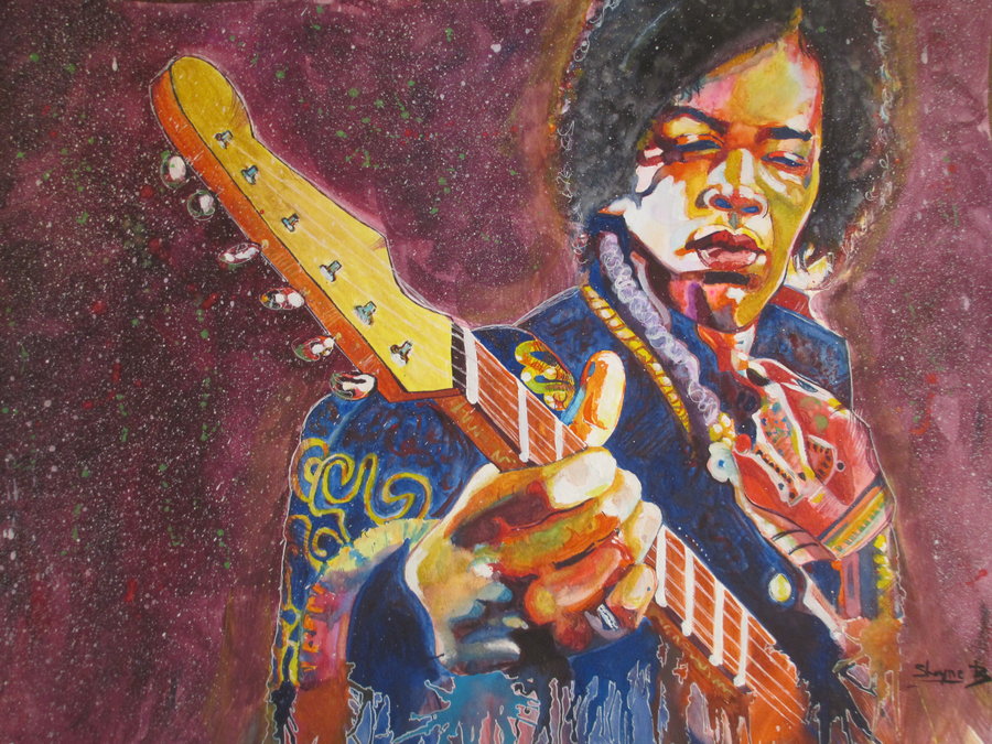 900x675 Jimi Hendrix Watercolor By Shayneb923 - Jimi Hendrix Watercolor