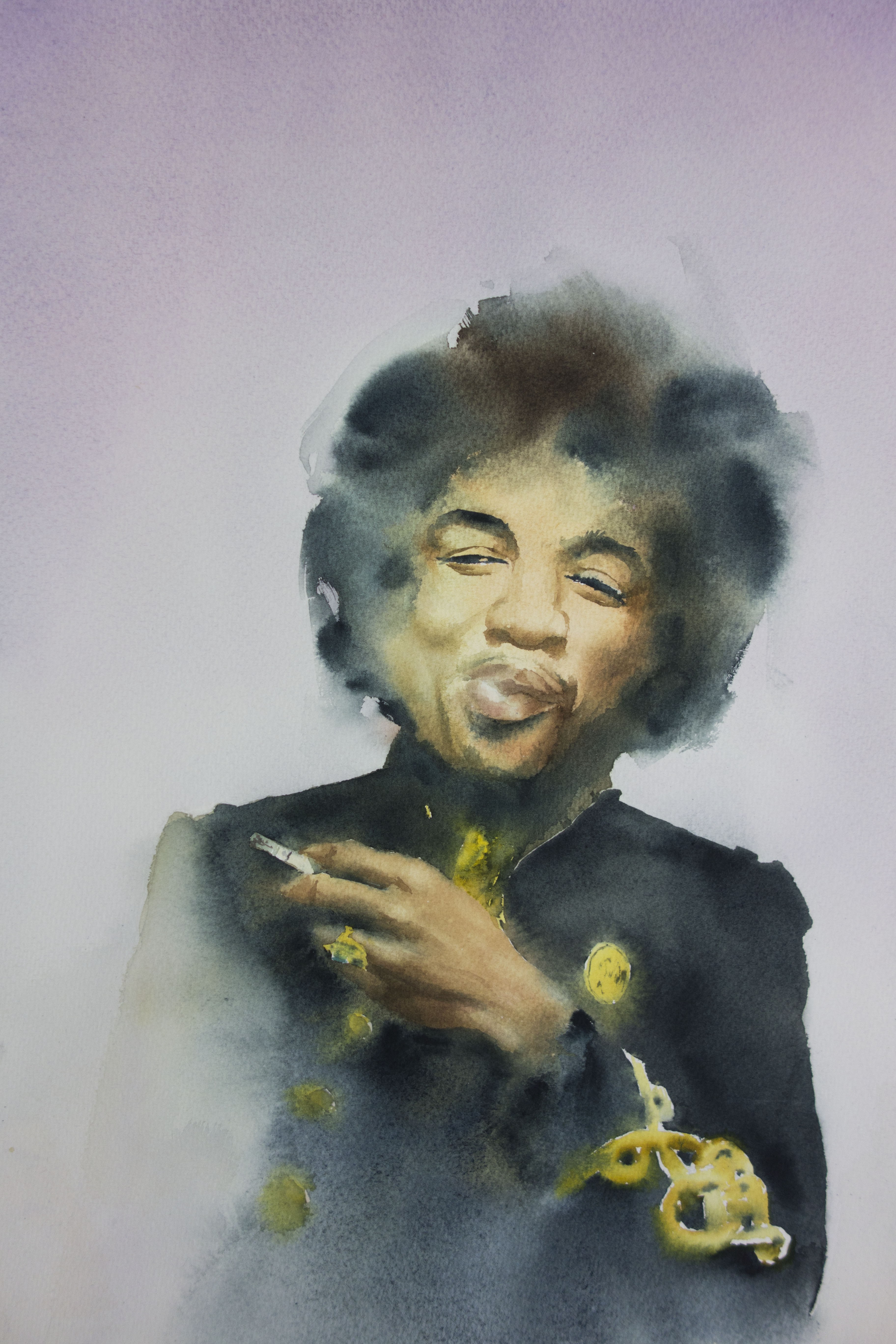 3648x5472 Jimi Hendrix Wout De Zeeuw Watercolors - Jimi Hendrix Watercolor