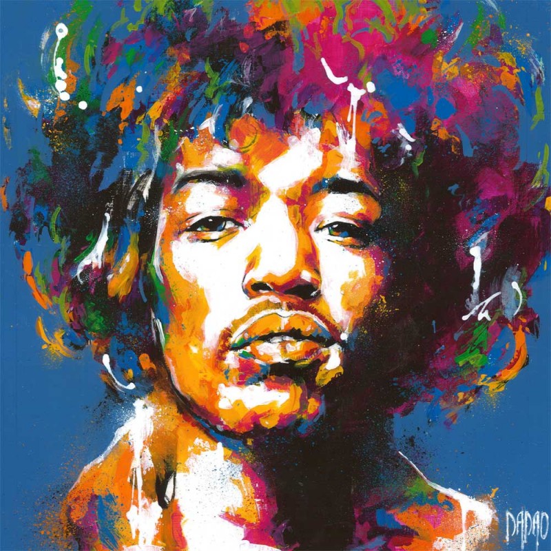 800x800 Unique Artwork Jimi Hendrix 3 From The Artist Dadao, Pop Art Style - Jimi Hendrix Watercolor