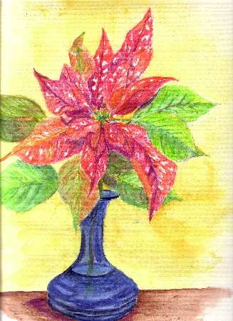 327x450 Jingle Bells Poinsetta Watercolor Pencils - Jingle Bells Watercolor