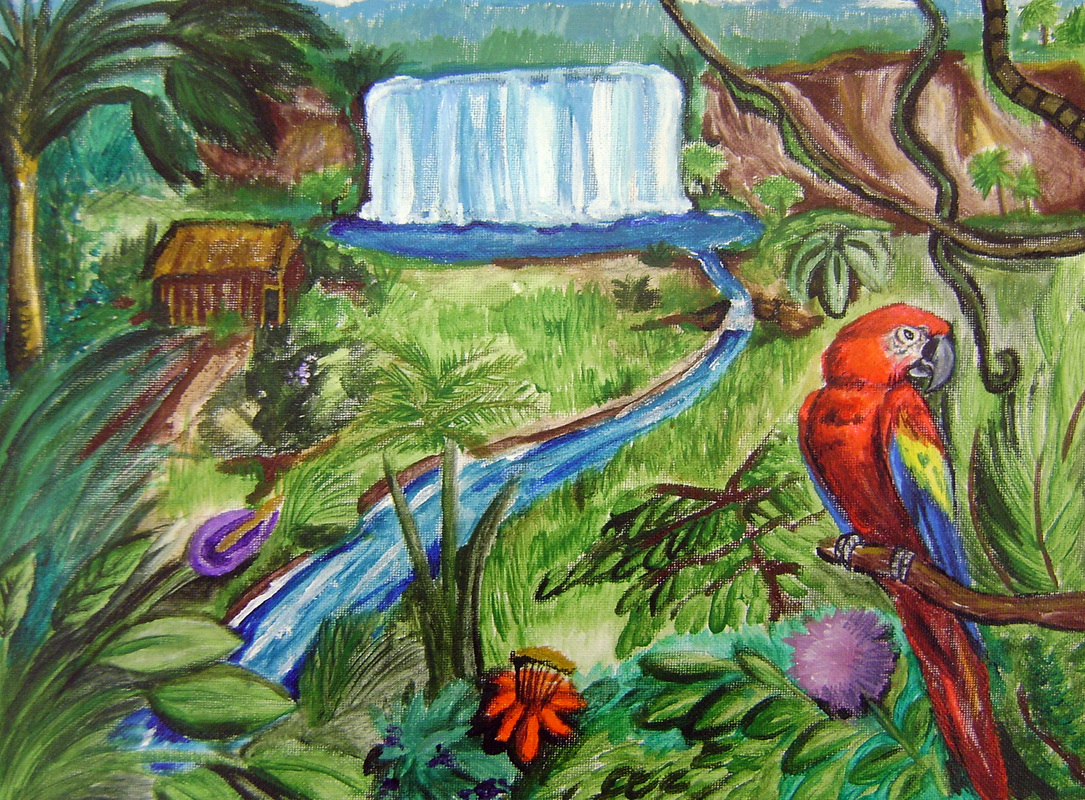 1085x800 Jungle Watercolor Paintings - Jungle Watercolor