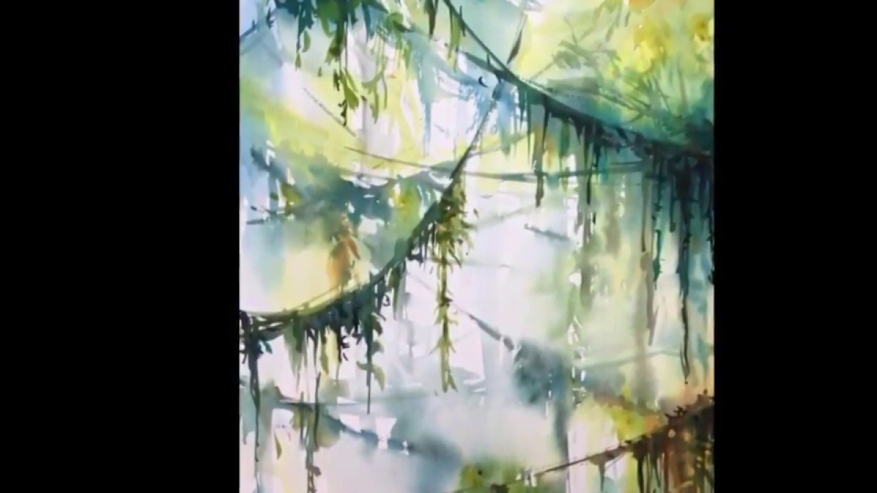 1280x720 Jungle Forest Watercolor Speed Painting Demonstration - Jungle Watercolor