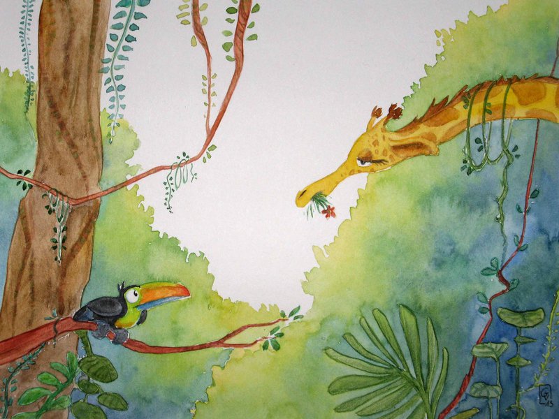 800x600 Jungle Watercolor By Gaellevivier - Jungle Watercolor