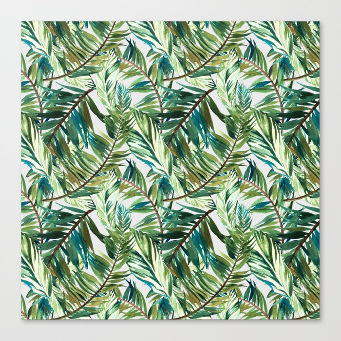 700x700 Leaf The Jungle Watercolor Pattern Canvas Print By Mmartabc Society6 - Jungle Watercolor