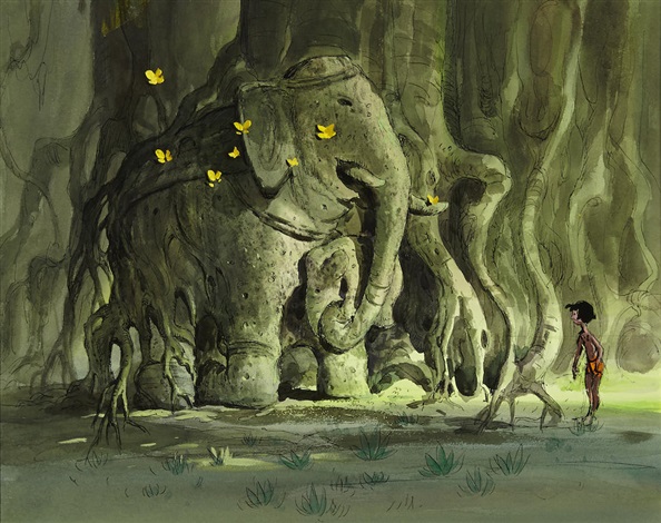 594x470 A Watercolor Concept Painting From The Jungle Book By Walt Disney - Jungle Watercolor