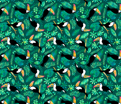 470x403 Toucan Jungle Watercolor Green Wallpaper - Jungle Watercolor