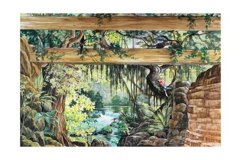 473x315 Hand Drawn Sketch With Landscape. Watercolor Landscape With Jungle - Jungle Watercolor
