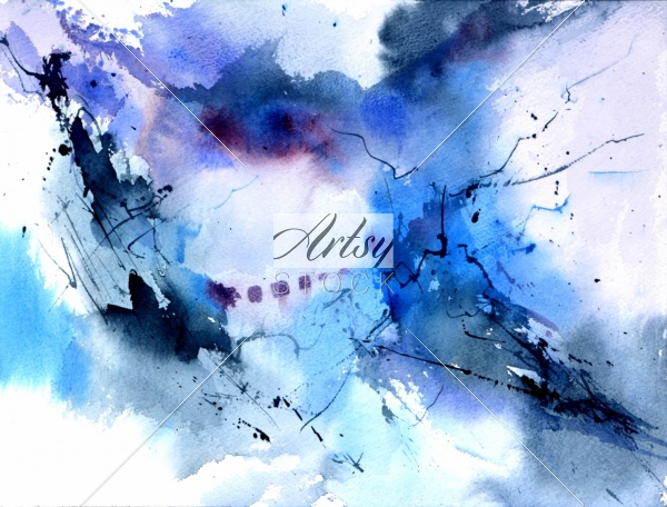 600x456 Jupiter In Blue Watercolor, Abstract, Painting, Blue Art Download - Jupiter Watercolor