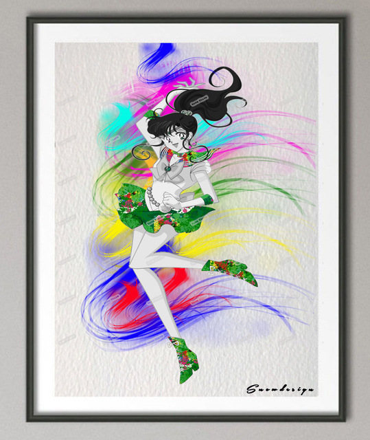 539x640 Original Watercolor Sailor Jupiter Poster Print Pictures Anime - Jupiter Watercolor
