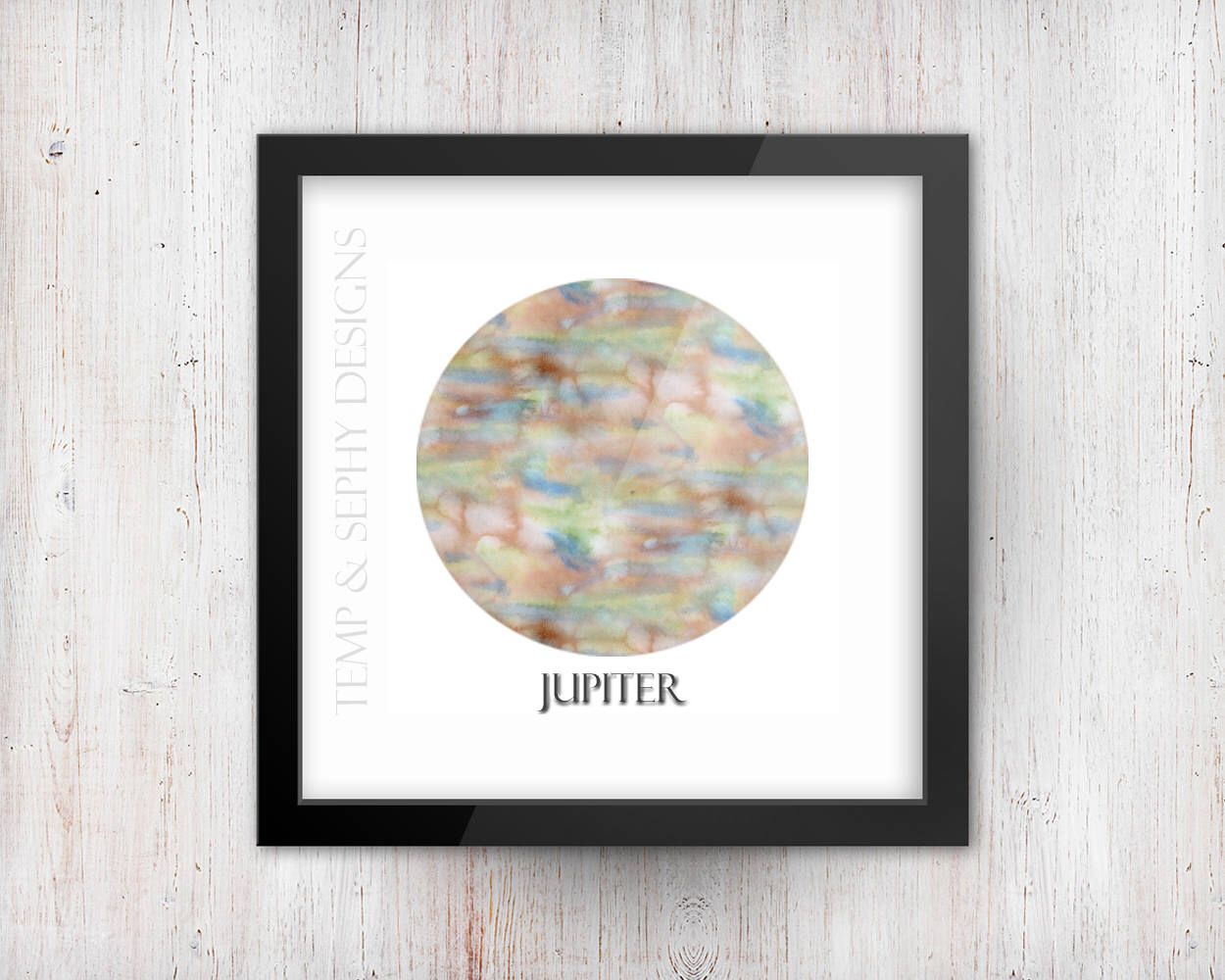 1250x1000 Printable Jupiter Wall Art Watercolor Inspired 8x8 - Jupiter Watercolor