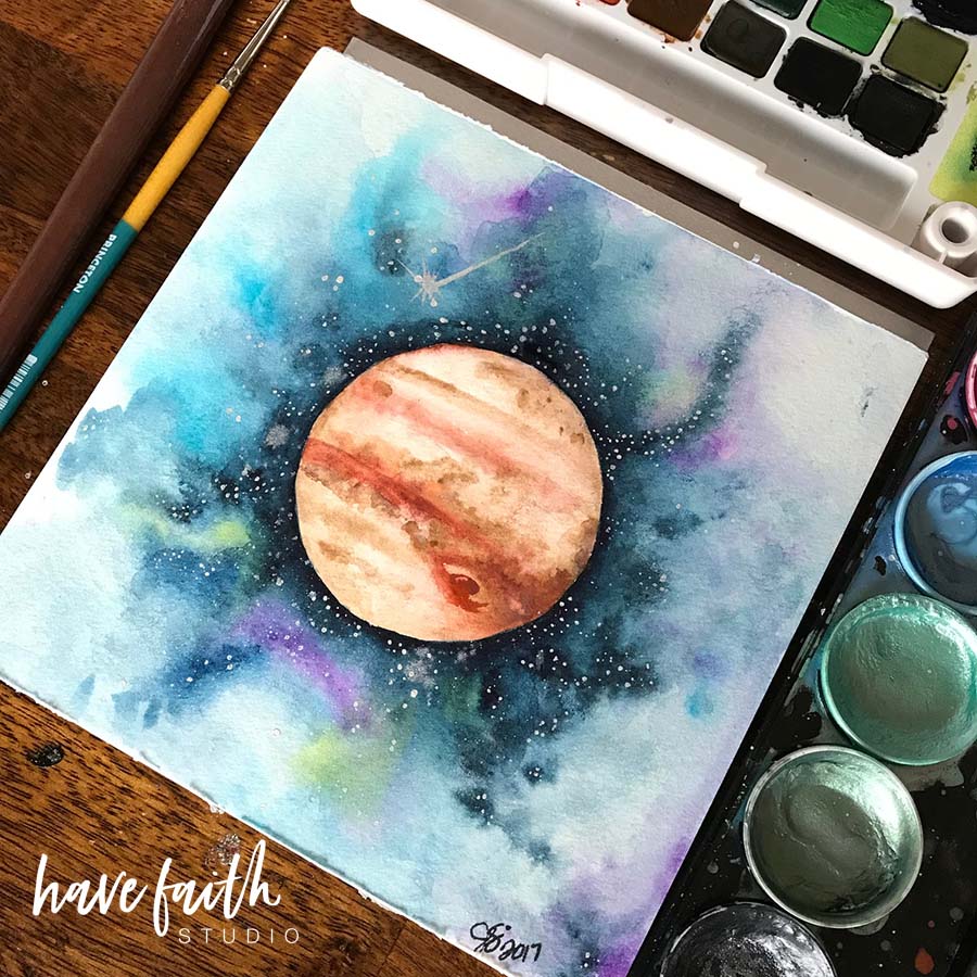 900x900 Watercolor - Jupiter Watercolor