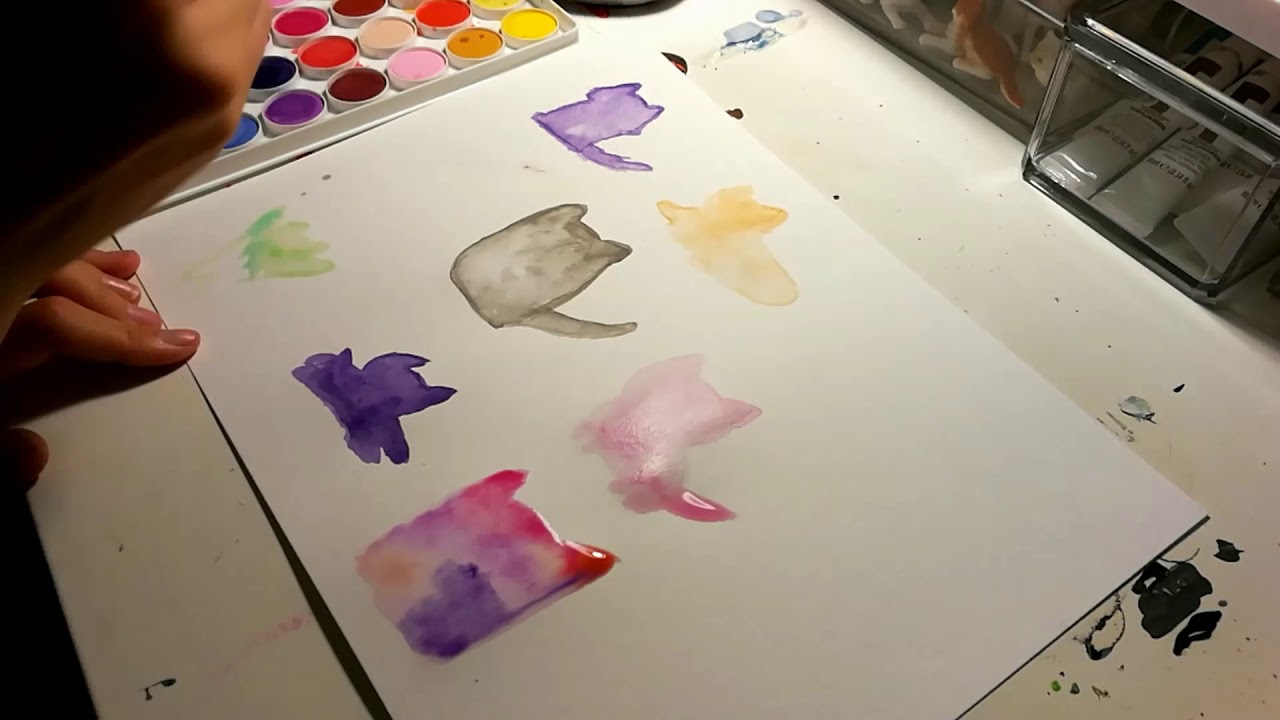 1280x720 Painting Kawaii Cats With Watercolour Watch Me Craft - Kawaii Watercolor