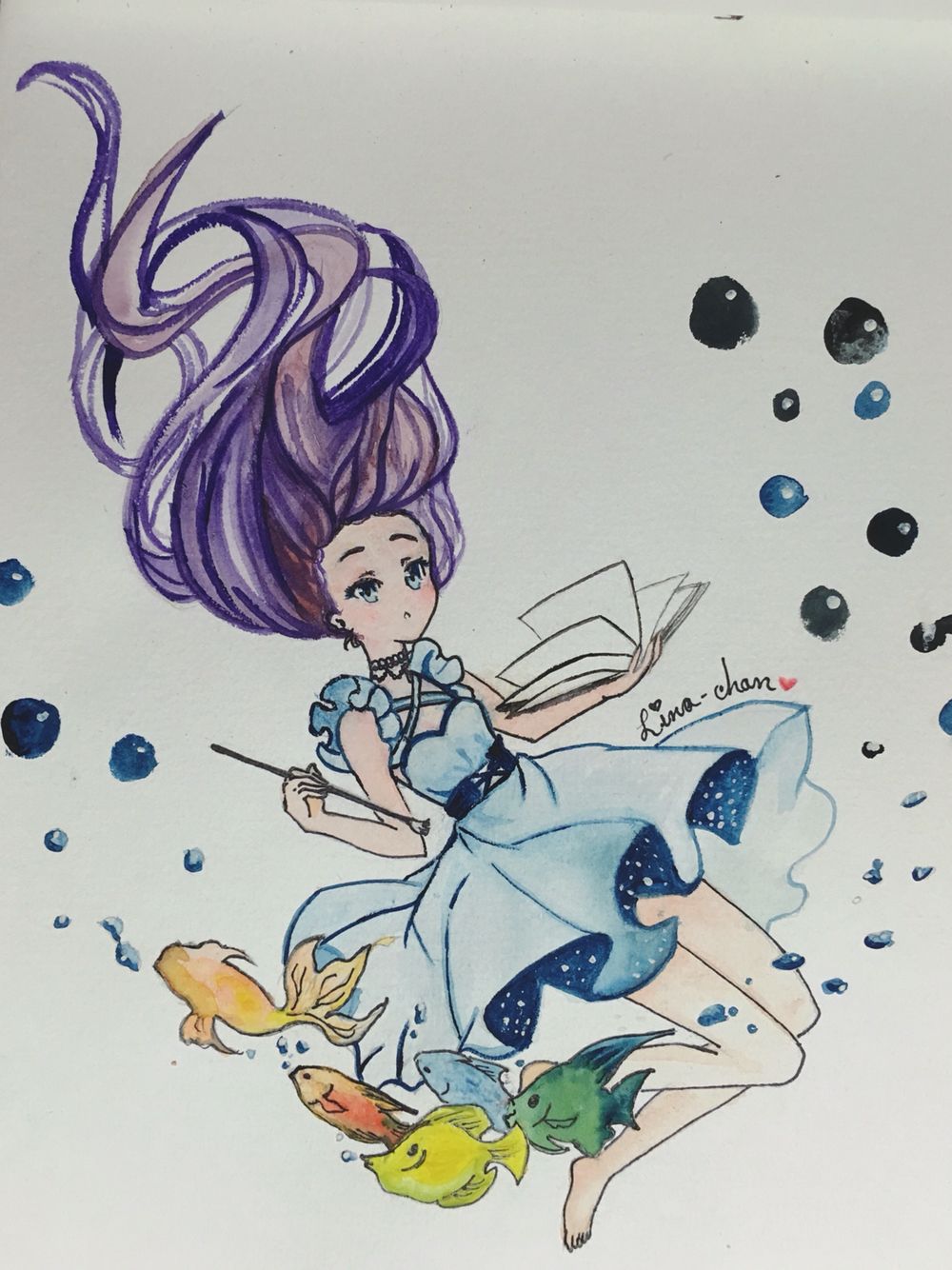 1000x1334 Anime Girl Kawaii Watercolor Painting Draw Manga In - Kawaii Watercolor