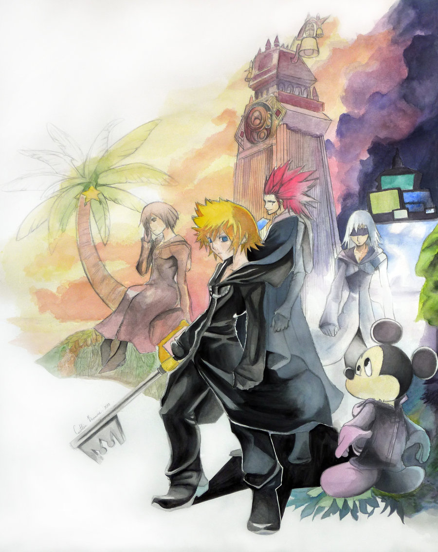 900x1132 Kingdom Hearts By Cdabroom - Kingdom Hearts Watercolor