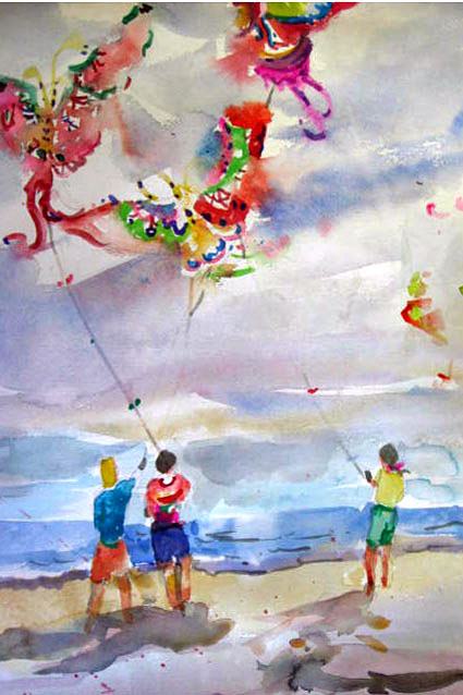 425x638 Jan Schafir Gallery - Kite Watercolor