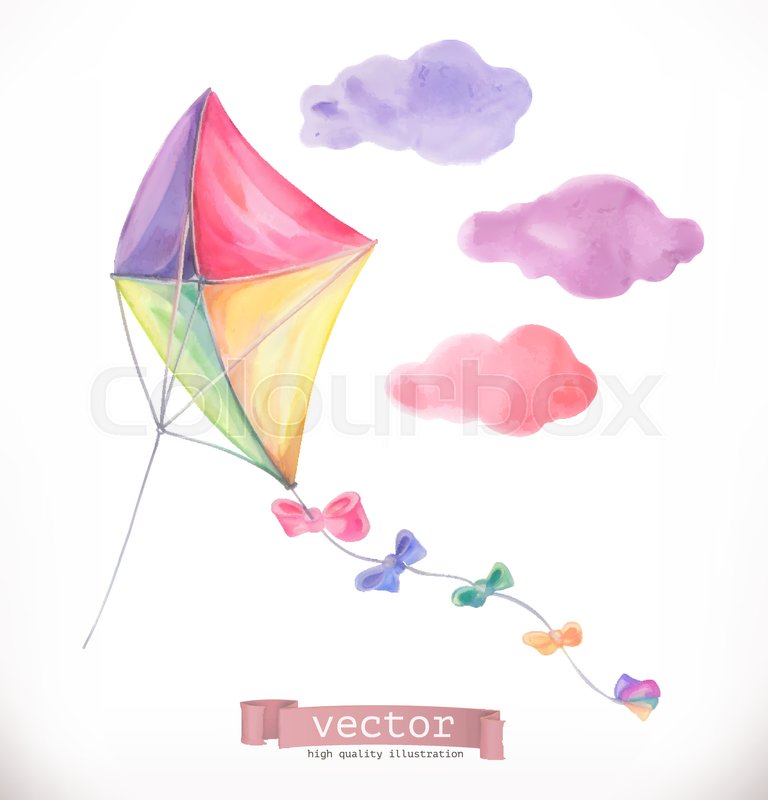 768x800 Kite. Watercolor Vector Illustration Stock Vector Colourbox - Kite Watercolor