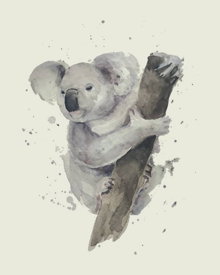 770x963 Koala Watercolor Art Painting By Gladys Van Velse Saatchi Art - Koala Watercolor