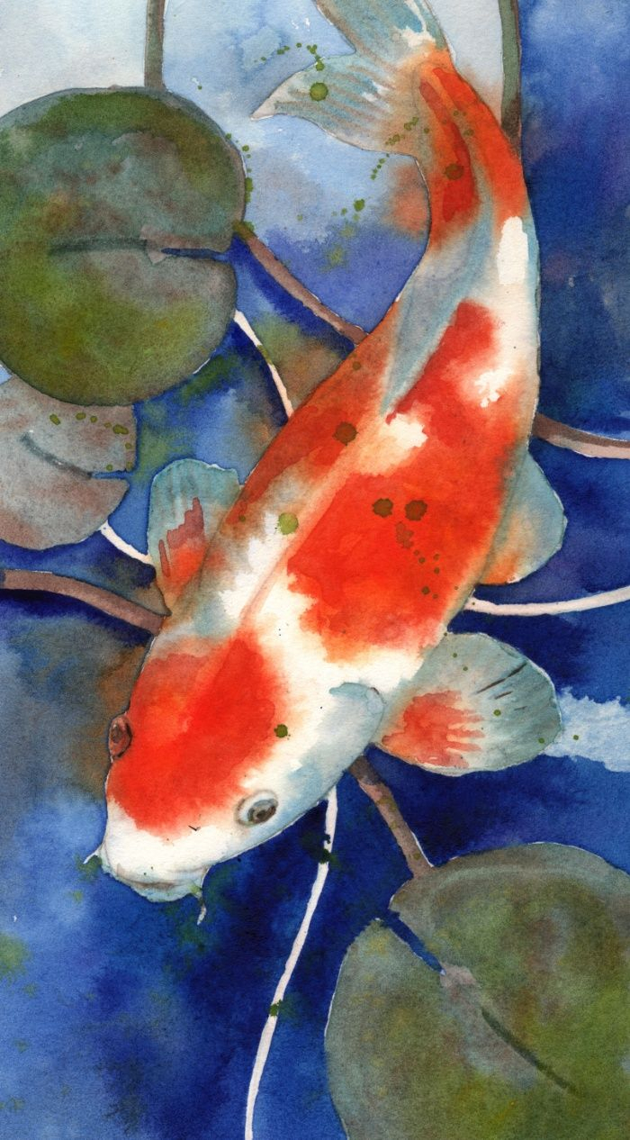 700x1266 Koi Fish Watercolor Painting Speed Painting - Koi Fish Watercolor