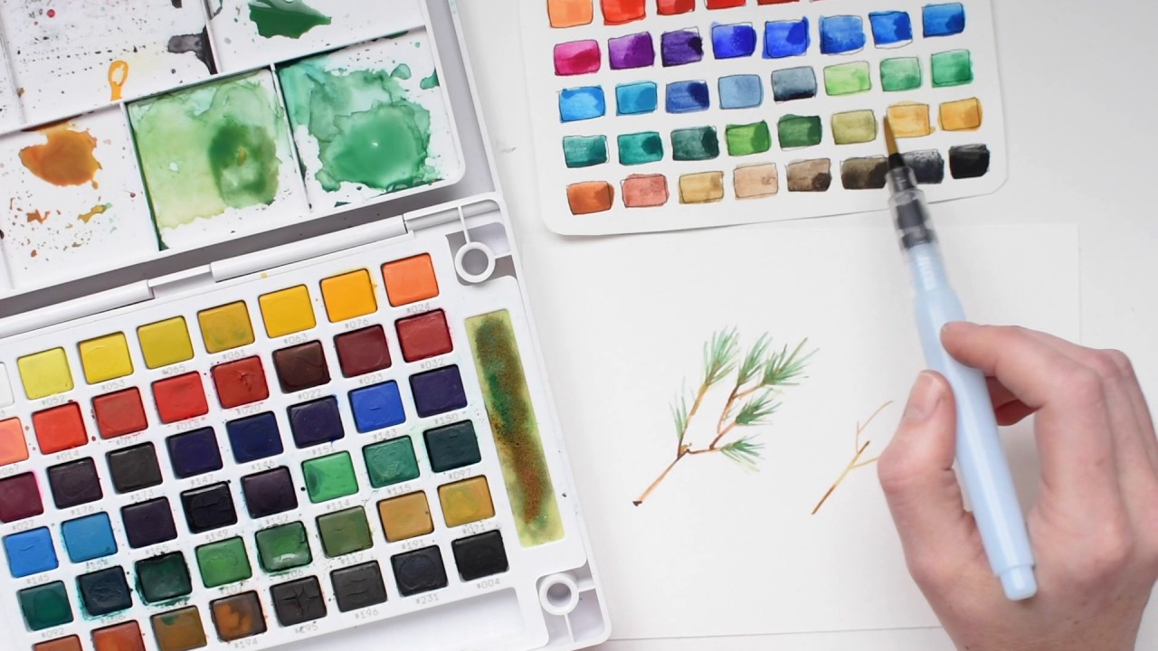 1280x720 Paint A Pine Bough With Koi Water Colors - Koi Watercolor